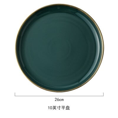 Green Ceramic Gold Inlay Steak Food Plate Nordic Style Tableware Ins Dessert Dinner Dish High Quality Porcelian Dinnerware Set
Green Ceramic Gold Inlay Steak Food Plate Nordic Style Tableware Ins Dessert Dinner Dish High Quality Porcelian Dinnerware Set