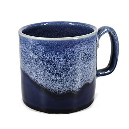 SnowSwept Studio Handmade Ceramic Coffee Mug - Ol Blue with White Frost 14oz