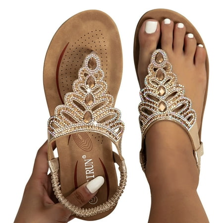 GHSOHS Womens Sandals Vintage Slippers Shoes for Women Comfort Flip Flops Elastic Ankle Strap Casual Bohemian Beach Shoes Fashion Rhinestone Decor Scallop Trim Thong Sandals 42
GHSOHS Womens Sandals Vintage Slippers Shoes for Women Comfort Flip Flops Elastic Ankle Strap Casual Bohemian Beach Shoes Fashion Rhinestone Decor Scallop Trim Thong Sandals 42