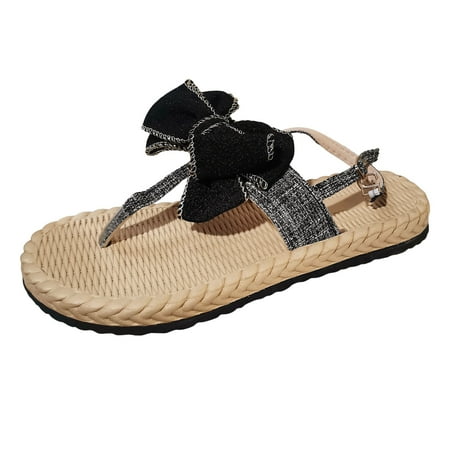 Jungdeepe Ladies Summer Solid Colour Bow Beach Outer Wear Flat Bottom Large Size Clip Toe Sandals Slippers
Jungdeepe Ladies Summer Solid Colour Bow Beach Outer Wear Flat Bottom Large Size Clip Toe Sandals Slippers