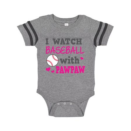 Inktastic I Watch Baseball with My Pawpaw Gift Baby Girl Bodysuit