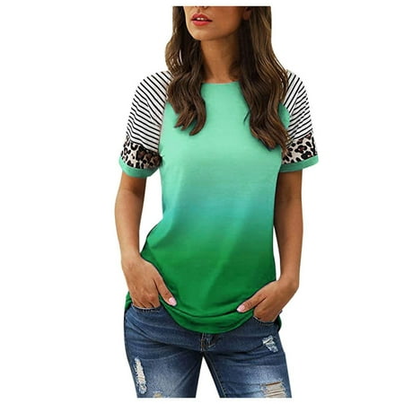 Green Tops for Women Ladies Tops And Blouses Women s Fashion Printed Round Neck Short Sleeve T-shirt Blouse Loose Tops Proclub Shirts Green S
Green Tops for Women Ladies Tops And Blouses Women s Fashion Printed Round Neck Short Sleeve T-shirt Blouse Loose Tops Proclub Shirts Green S
