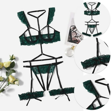 WANYNG womens underwear New Sexy Fashion Lace Lingerie Underwear Sleepwear Steel Ring Pajamas Garter Solid Convertible Polyester Green XL
WANYNG womens underwear New Sexy Fashion Lace Lingerie Underwear Sleepwear Steel Ring Pajamas Garter Solid Convertible Polyester Green XL