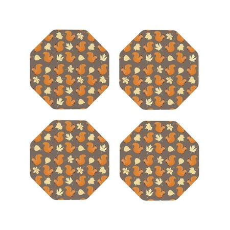 Junzan Squirrel And Maple Leaves Print Coasters for Drinks - Leather Coasters Set of 4 for Coffee Table for Housewarming/Kitchen/Bar/Decor-Octagon
Junzan Squirrel And Maple Leaves Print Coasters for Drinks - Leather Coasters Set of 4 for Coffee Table for Housewarming/Kitchen/Bar/Decor-Octagon