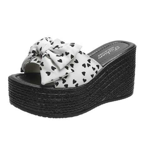 Slippers for Women Ladies Summer Fashion Bow Love Cloth Platform Wedge Beach Sandals And Slippers Womens Slippers Cloth White 39
Slippers for Women Ladies Summer Fashion Bow Love Cloth Platform Wedge Beach Sandals And Slippers Womens Slippers Cloth White 39