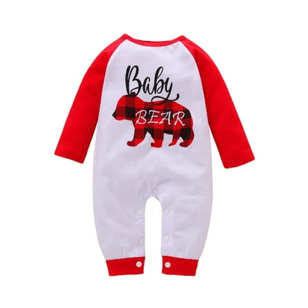 Amuver Baby Girls Boys Christmas Romper Letter Plaid Bear Print Round Neck Contrast Color Long Sleeve Jumpsuits Bodysuits
Amuver Baby Girls Boys Christmas Romper Letter Plaid Bear Print Round Neck Contrast Color Long Sleeve Jumpsuits Bodysuits