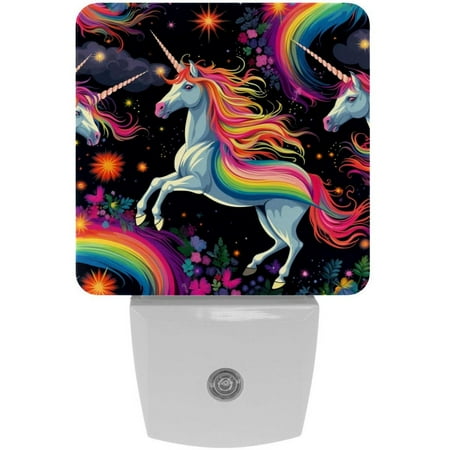 Rainbow Unicorns LED Square Night Lights - Bedside Lighting Solution for a Soothing Ambience in Any Room - Energy Efficient and Sleek Design - Set of 2
Rainbow Unicorns LED Square Night Lights - Bedside Lighting Solution for a Soothing Ambience in Any Room - Energy Efficient and Sleek Design - Set of 2