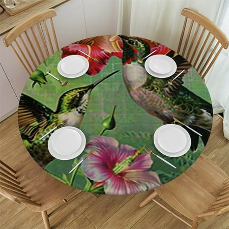 SHERONV Hummingbirds Flowers Round Tablecloth Stain-Resistant Washable 42 -46
SHERONV Hummingbirds Flowers Round Tablecloth Stain-Resistant Washable 42 -46
