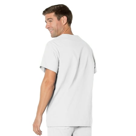 Landau Essentials Relaxed Fit 5-Pocket V-Neck Scrub Top for Men 7489