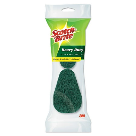 Scotch-Brite Refill Sponge Heads for Heavy-Duty Dishwand, 2/Pack