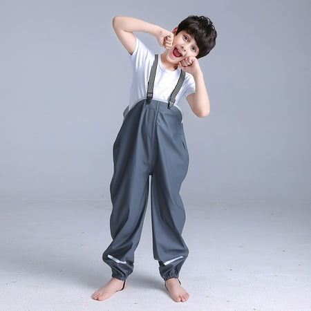 Ruziyoog Kids Waterproof Suspender Rain Pant Lightweight Windproof Outdoor Rain Bib Kids Waterproof Rain Pant Outdoor Lightweight Cozy Rainwear Gray L
Ruziyoog Kids Waterproof Suspender Rain Pant Lightweight Windproof Outdoor Rain Bib Kids Waterproof Rain Pant Outdoor Lightweight Cozy Rainwear Gray L