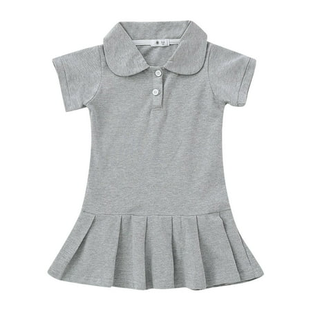 Little Girls Dress Toddler Summer Short Sleeve Preppy Sweet Dress Child Neck Dress Sports Solid Color Kids Baby Sweet Sundress Outwear Leisure Dailywear
Little Girls Dress Toddler Summer Short Sleeve Preppy Sweet Dress Child Neck Dress Sports Solid Color Kids Baby Sweet Sundress Outwear Leisure Dailywear