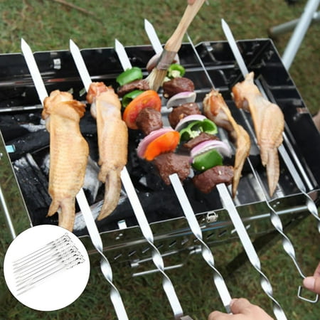Bcloud 10Pcs Barbecue Stick Heat-Resistant Reble Stainless Steel Meat Shrimp Grilling Skewers for Picnic
Bcloud 10Pcs Barbecue Stick Heat-Resistant Reble Stainless Steel Meat Shrimp Grilling Skewers for Picnic