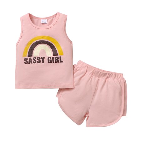 Toddler Baby Girls Clothes Baby Girls Summer Outfits Letter Print Sleeveless Top Shorts 2PCS Set Pink 12-18 Months
Toddler Baby Girls Clothes Baby Girls Summer Outfits Letter Print Sleeveless Top Shorts 2PCS Set Pink 12-18 Months