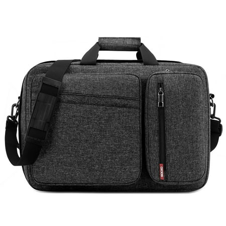 Convertible Laptop Bag Backpack,SOCKO Multi-Functional Mens Womens Water Resistant Messenger Bag Briefcase Business Travel College Laptop Shoulder Bag for Up to 17.3 Inch Laptop Computer,Dark Grey