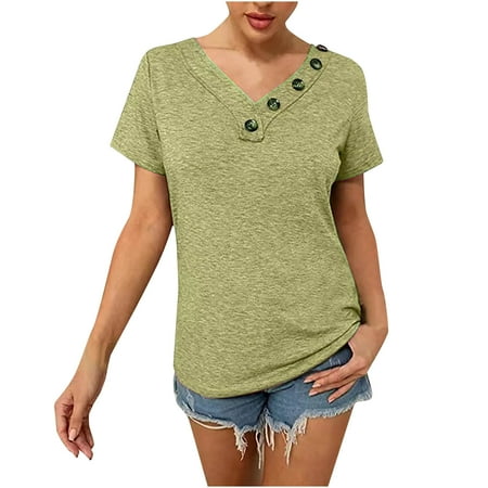 Hfyihgf Women s Summer Casual Henley Shirts Short Sleeve V Neck Button Up T Shirt Sexy Slim Fit Solid Color Basic Tops(Green S)
Hfyihgf Women s Summer Casual Henley Shirts Short Sleeve V Neck Button Up T Shirt Sexy Slim Fit Solid Color Basic Tops(Green S)