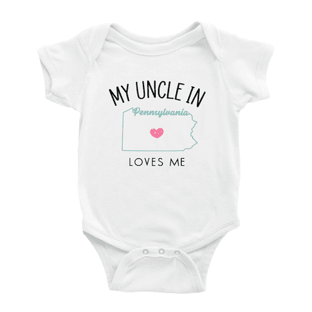 My Uncle In Pennsylvania Loves Me Baby Romper Boy Girl Clothing 18-24 Months