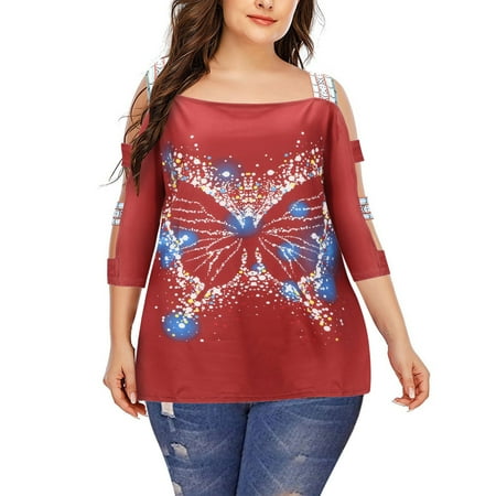 Ziloco Women Fashion Casual Round Neck Plus Size Top Cutout Print T-Shirt corset tops for women black off the shoulder tops Red 4XL
Ziloco Women Fashion Casual Round Neck Plus Size Top Cutout Print T-Shirt corset tops for women black off the shoulder tops Red 4XL
