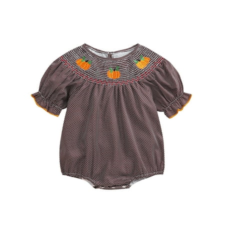 Baby Toddler Girls Halloween Fall Romper 0 3 6 12 18 24 Motnhs 2T 3T Pumpkin Embroidered Plaid Short Sleeve Round Neck Ruffled Jumpsuits
Baby Toddler Girls Halloween Fall Romper 0 3 6 12 18 24 Motnhs 2T 3T Pumpkin Embroidered Plaid Short Sleeve Round Neck Ruffled Jumpsuits