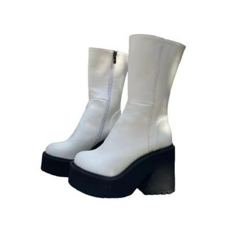 Kesitin Womens Punk Shoes Side Zip High Heel Boot Mid-Calf Platform Boots Anti Slip Casual Dress Chunky White 8.5
Kesitin Womens Punk Shoes Side Zip High Heel Boot Mid-Calf Platform Boots Anti Slip Casual Dress Chunky White 8.5