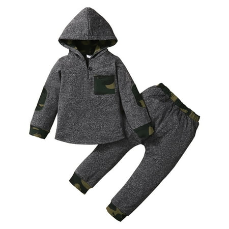 NZRVAWS Toddler Baby Boys Outfits Long Sleeve Camouflage Print Pocket Hoodie Top +Elastic Pants 2Pcs Clothes Set 2-3T Gray
NZRVAWS Toddler Baby Boys Outfits Long Sleeve Camouflage Print Pocket Hoodie Top +Elastic Pants 2Pcs Clothes Set 2-3T Gray