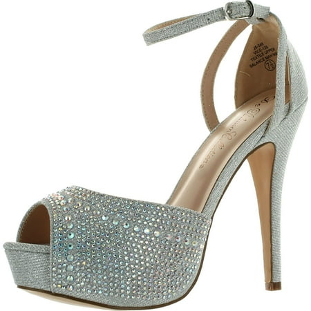 Blossom Womens VICE-126 Bridal Formal Evening Party Ankle Strap High Heel Peep Toe Glitter Sandal Silver 10
Blossom Womens VICE-126 Bridal Formal Evening Party Ankle Strap High Heel Peep Toe Glitter Sandal Silver 10