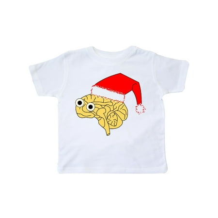 Inktastic Santa Hat Brain Gift Toddler Boy or Toddler Girl T-Shirt