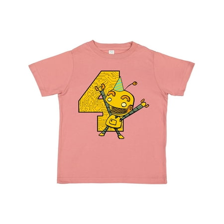 Inktastic Robot 4th Birthday Gift Toddler Boy or Toddler Girl T-Shirt