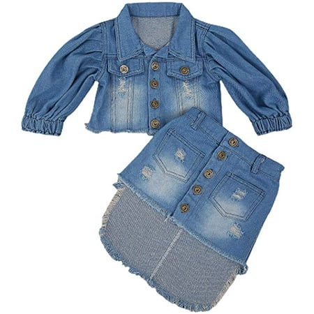 Infant Baby Girls Clothes Sets Denim Blue Long Puff Sleeve Single Breasted Jacket Tops+Pencil Skirts 2pcs
Infant Baby Girls Clothes Sets Denim Blue Long Puff Sleeve Single Breasted Jacket Tops+Pencil Skirts 2pcs