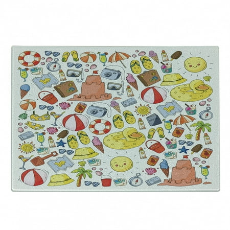 Doodle Cutting Board Repetitive Beach and Travel Themed Pattern of Summer Vacation Items Illustration Decorative Tempered Glass Cutting and Serving Board in 3 Sizes by Ambesonne
Doodle Cutting Board Repetitive Beach and Travel Themed Pattern of Summer Vacation Items Illustration Decorative Tempered Glass Cutting and Serving Board in 3 Sizes by Ambesonne
