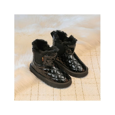 Fangasis Kids Chelsea Boot Plush Lined Ankle Booties Faux Fur Snow Boots Children Warm Shoe School Non-Slip Slip On Winter Bootie Black Style D 1Y
Fangasis Kids Chelsea Boot Plush Lined Ankle Booties Faux Fur Snow Boots Children Warm Shoe School Non-Slip Slip On Winter Bootie Black Style D 1Y