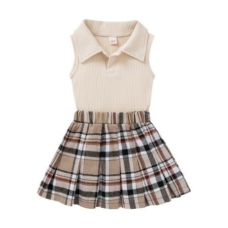XINSHIDE Toddler Girls Summer Clothes Kids V Neck Ribbed Soild Vest Tops Striped Plaid Skirts 2Pcs Outfits Baby Girl Clothes
XINSHIDE Toddler Girls Summer Clothes Kids V Neck Ribbed Soild Vest Tops Striped Plaid Skirts 2Pcs Outfits Baby Girl Clothes