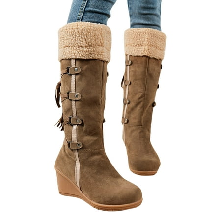 Kesitin Women High Calf Boot Wedge Mid Heel Bootie Round Toe Snow Boots Slip Resistant Warm Tall Booties Casual Pull On Winter Shoes Light Brown 8.5
Kesitin Women High Calf Boot Wedge Mid Heel Bootie Round Toe Snow Boots Slip Resistant Warm Tall Booties Casual Pull On Winter Shoes Light Brown 8.5