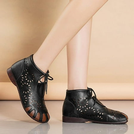 MIASHUI shoes for women Ladies Fashion Soft Leather Beef Tendon Soft Bottom Flat Heel Hollow Breathable Round Toe Shoes Four Seasons Short Boots
MIASHUI shoes for women Ladies Fashion Soft Leather Beef Tendon Soft Bottom Flat Heel Hollow Breathable Round Toe Shoes Four Seasons Short Boots