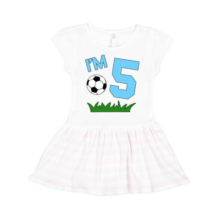 Inktastic I m Five! fifth birthday soccer Gift Toddler Girl Dress