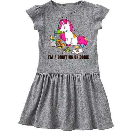 Inktastic I m a Crafting Unicorn Gift Toddler Girl Dress