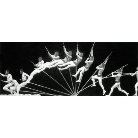 Man Pole Vaulting 1884 Poster Print by Science Source