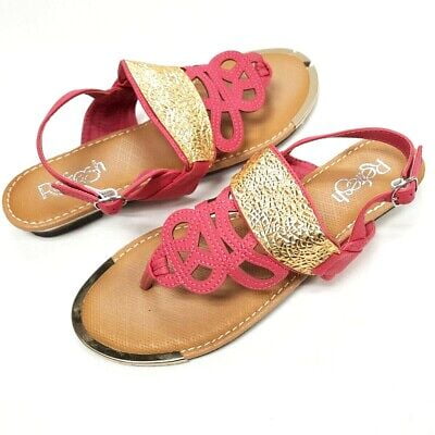 Women‘s Fuchsia Thong Flat Flip Flops Toe Front Sandals T-Strap Beach Shoes