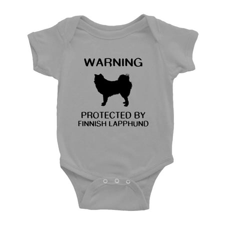 Warning: Protected by A Finnish Lapphund Dog Funny Baby Rompers Infant Clothes (Gray 18-24 Months)
Warning: Protected by A Finnish Lapphund Dog Funny Baby Rompers Infant Clothes (Gray 18-24 Months)