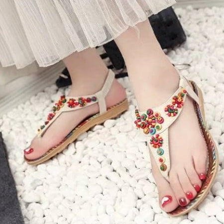Womens Strappy Sandals Casual clip toe printed elastic ethnic style ethnic low heel Casual Ladies Sandals Summer Shoes Beige 42
Womens Strappy Sandals Casual clip toe printed elastic ethnic style ethnic low heel Casual Ladies Sandals Summer Shoes Beige 42
