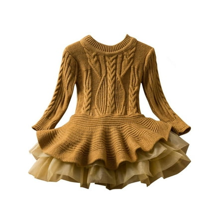 uukiA 18-24 Months And 2-6 Years Child Girl Knitting Mesh Long Sleeve Solid Sweater Dress
uukiA 18-24 Months And 2-6 Years Child Girl Knitting Mesh Long Sleeve Solid Sweater Dress