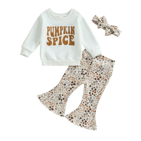 Wallarenear 3Pcs Baby Girls Halloween Pullover Sweatshirt Tops Floral Flared Pants Headband
Wallarenear 3Pcs Baby Girls Halloween Pullover Sweatshirt Tops Floral Flared Pants Headband
