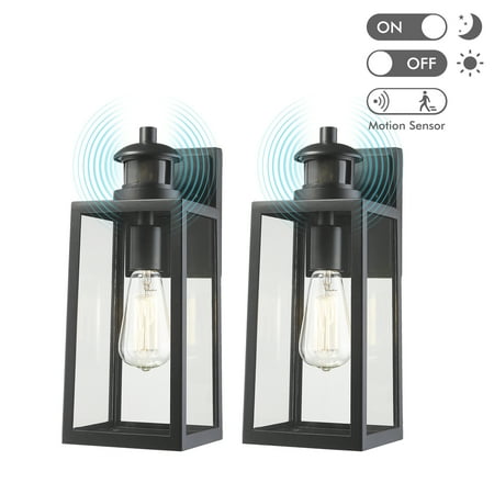 Motion Sensor Outdoor Wall Sconce 2 Pack Dusk to Dawn Sensor Black Outdoor Wall Lights for House Waterproof Wall Lantern Matte Black Finish with Clear Glass Shade Set of 2
Motion Sensor Outdoor Wall Sconce 2 Pack Dusk to Dawn Sensor Black Outdoor Wall Lights for House Waterproof Wall Lantern Matte Black Finish with Clear Glass Shade Set of 2