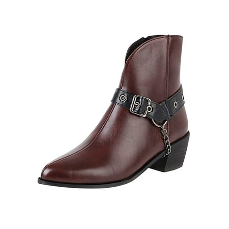 Boots for Women Clearance Deals! Verugu Western Cowboy Low Heel Comfort Bootie Ankle Boots for Women Women s Thick Heel Winter Belt Buckle Metal Chain Side Zipper Ankle Boots Red 42
Boots for Women Clearance Deals! Verugu Western Cowboy Low Heel Comfort Bootie Ankle Boots for Women Women s Thick Heel Winter Belt Buckle Metal Chain Side Zipper Ankle Boots Red 42