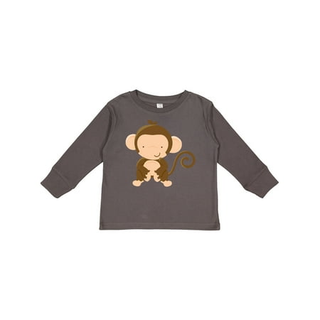 Inktastic Happy Monkey Gift Toddler Boy or Toddler Girl Long Sleeve T-Shirt