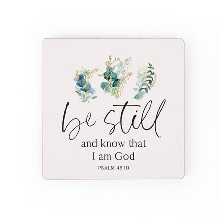 Be Still and Know Classic White 2.75 x 2.75 HDF Wood Refrigerator Magnet