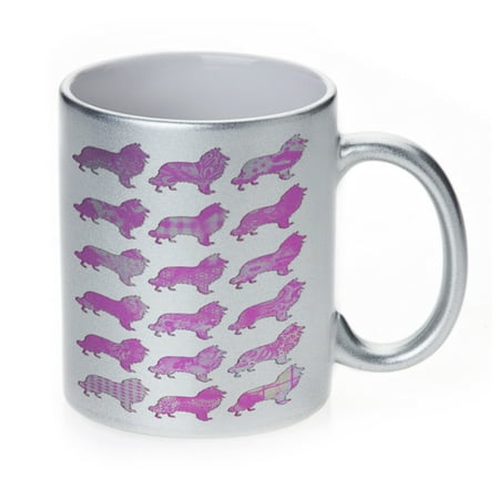 KuzmarK Silver Sparkle Coffee Cup Mug 11 Ounce - Collie Dog