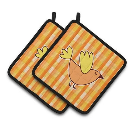 Bird on Orange Plaid Pair of Pot Holders
Bird on Orange Plaid Pair of Pot Holders
