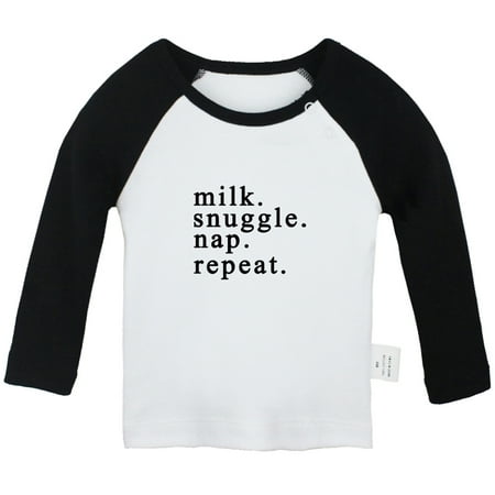 Milk Snuggle Nap Repeat Funny T shirt For Baby Newborn Babies T-shirts Infant Tops 0-24M Kids Graphic Tees Clothing (Long Black Raglan T-shirt 0-6 Months)
Milk Snuggle Nap Repeat Funny T shirt For Baby Newborn Babies T-shirts Infant Tops 0-24M Kids Graphic Tees Clothing (Long Black Raglan T-shirt 0-6 Months)