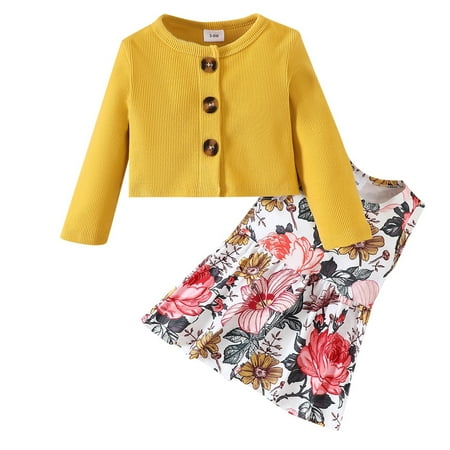 OAUP 2PCS Baby Girls Outfit Sets Dress Cardigan Sets Allover Print Sleeveless Dress Long Sleeve Cardigan Set Fall Casual Trendy Outfit 3-24M
OAUP 2PCS Baby Girls Outfit Sets Dress Cardigan Sets Allover Print Sleeveless Dress Long Sleeve Cardigan Set Fall Casual Trendy Outfit 3-24M